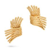 JEAN SCHLUMBERGER FOR TIFFANY & CO., A PAIR OF VINTAGE GOLD CLIP EARRINGS, 1960s in 18ct yellow