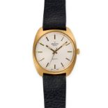 ZENITH, A  SPORTO WRISTWATCH, in gold-plated metal, the cushion-shaped case with brushed bezel