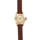 NO RESERVE - ZENITH, A GOLD LADIES WRISTWATCH, in 9ct gold, the polished circular case enclosing a