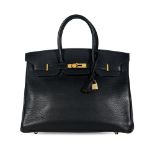 NO RESERVE - HERMÈS BLACK ARDENNES BIRKIN 35 BAG  Condition grade B-.  Black Ardennes leather