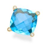 DAVID YURMAN, A BLUE TOPAZ AND DIAMOND RING set with a faceted blue topaz accented by round