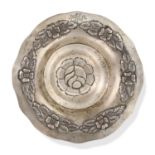 NO RESERVE - PROPERTY OF MARILYN MONROE AND ARTHUR MILLER, A SILVER TAZZA, 1950'S  decorated with a
