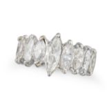 A DIAMOND FULL ETERNITY RING set all around with a graduating row of marquise cut diamonds totalling