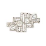NO RESERVE - A FINE FRENCH ART DECO DIAMOND BROOCH, EARLY 20TH CENTURY in platinum and 18ct gold, of
