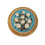 NO RESERVE - AN ANTIQUE MICROMOSAIC DAISY BROOCH, 19TH CENTURY in yellow gold, set with varicoloured