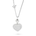 CHOPARD, A HAPPY HEARTS DIAMOND PENDANT NECKLACE comprising a heart shaped pendant pave set with rou
