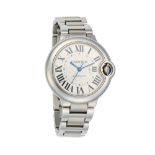 CARTIER, A BALLON BLEU AUTOMATIC WRISTWATCH REF. 4377, in stainless steel, the circular stainless st