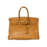 HERMÈS NATURAL ARDENNES BIRKIN 35 BAG Condition grade B-. Natural Ardennes leather exterior with