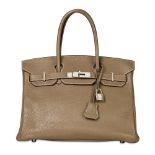 NO RESERVE - HERMÈS ETOUPE TOGO BIRKIN 30 BAG Condition grade B+. Etoupe Togo leather exterior wi