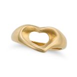 ELSA PERETTI FOR TIFFANY & CO., A GOLD OPEN HEART RING designed as an open heart, signed Peretti, si