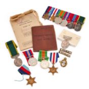 TWO SECOND WORLD WAR TERRITORIAL EFFICIENCY MEDAL GROUPS AND ANOTHER TERRITORIAL EFFICIENCY MEDAL
