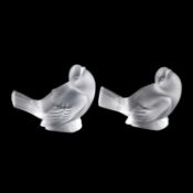 TWO LALIQUE 'MOINEAU' PAPERWEIGHTS