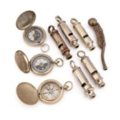 A GROUP OF WHISTLES AND COMPASSES
