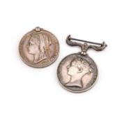 A VICTORIAN INDIAN MUTINY MEDAL 1857-1858 AND A VICTORIAN EGYPT MEDAL