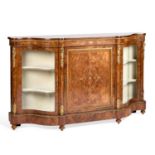 A FINE VICTORIAN GILT-METAL MOUNTED, INLAID AND BURR WALNUT CREDENZA