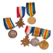 TWO FIRST WORLD WAR MEDAL TRIOS