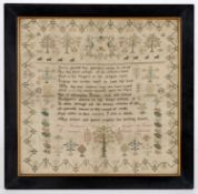 AN EARLY VICTORIAN NEEDLEWORK SAMPLER DATED 1838