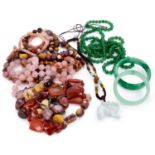 A COLLECTION OF HARDSTONE JEWELLERY