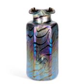 AN ART NOUVEAU IRIDESCENT GLASS VASE