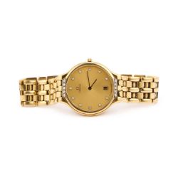 A GENTS 18CT GOLD OMEGA BRACELET WATCH
