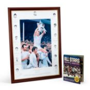 A LEEDS UNITED 1972 'CENTENARY CUP FINAL' SIGNED COLOUR PHOTOGRAPHIC PRINT BY GARY BRANDHAM