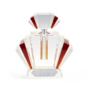 A LARGE ART DECO STYLE GLASS SCENT BOTTLE