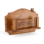 BOB HUNTER OF THIRLBY A WRENMAN OAK HANGING LETTER RACK