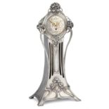 WMF (WÜRTTEMBERGISCHE METALLWARENFABRIK), AN ART NOUVEAU ELECTRO-PLATED MANTEL CLOCK