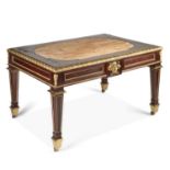 AN ORMOLU-MOUNTED CUT-BRASS INLAID "BOULLE" CENTRE TABLE OF LOUIS XVI STYLE, LAST QUARTER OF 19TH CE