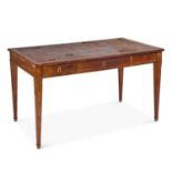 A LOUIS XVI STYLE TULIPWOOD BUREAU PLAT