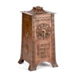 AN ARTS AND CRAFTS COPPER CLOCK, C.1900