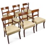 A FINE SET OF EIGHT REGENCY INLAID MAHOGANY DINING CHAIRS IN THE MANNER OF THOMAS HOPE