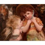 CIRCLE OF SIR JOSHUA REYNOLDS PRA (1723-1792) TWO GIRLS IN A WOODLAND LANDSCAPE