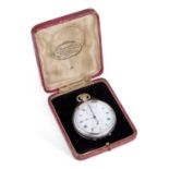 A SILVER SPLIT SECONDS CHRONOGRAPH POCKET WATCH