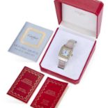 A BI-METAL CARTIER SANTOS AUTOMATIC BRACELET WATCH
