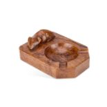 ROBERT THOMPSON OF KILBURN AN EARLY MOUSEMAN OAK ASHTRAY