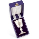 AN ELIZABETH II SILVER COMMEMORATIVE GOBLET