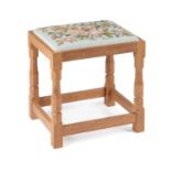 ROBERT THOMPSON OF KILBURN A MOUSEMAN OAK STOOL