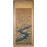 A JAPANESE PAINTING OF A THOUSAND CRANES EDO PERIOD