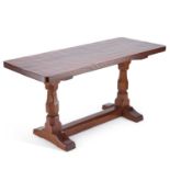 ROBERT THOMPSON OF KILBURN A MOUSEMAN OAK REFECTORY COFFEE TABLE