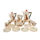 A ROYAL DOULTON 'REYNARD THE FOX' COFFEE SERVICE CIRCA 1930