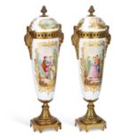A PAIR OF SÈVRES STYLE PORCELAIN VASES CIRCA 1890
