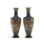 A PAIR OF DOULTON LAMBETH VASES CIRCA 1890