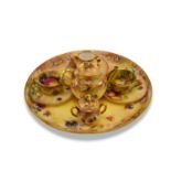 A ROYAL WORCESTER FRUIT MINIATURE TEA SERVICE 20TH CENTURY