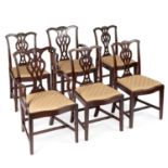 A SET OF SIX CHIPPENDALE REVIVAL MAHOGANY DINING CHAIRS LATE 19TH CENTURY