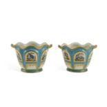 A PAIR OF COALPORT SÈVRES STYLE CACHEPOTS CIRCA 1850