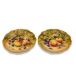 A PAIR OF ROYAL WORCESTER FRUIT PLATES 20TH CENTURY