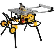 DEWALT JOBSITE TABLE SAW RIP CAPACITY AND ROLLING STAND DWE7491RS