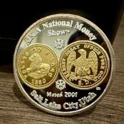 ANA National Money Show/Ogden Coin Club Golden Spike Country 1 oz Silver Coin, LDS