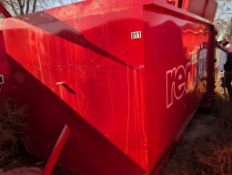20 cubic yard dumpster with miscellaneous parts and pieces in the back
